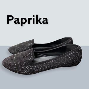 Paprika Black Studded Slip-on Flats 10